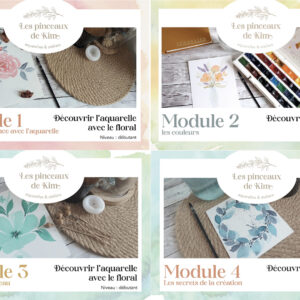 Pack des 4 modules du cours "Découvrir l'aquarelle avec le floral"