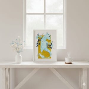 Gardien des Brumes Glaciales - Dragon aquarelle